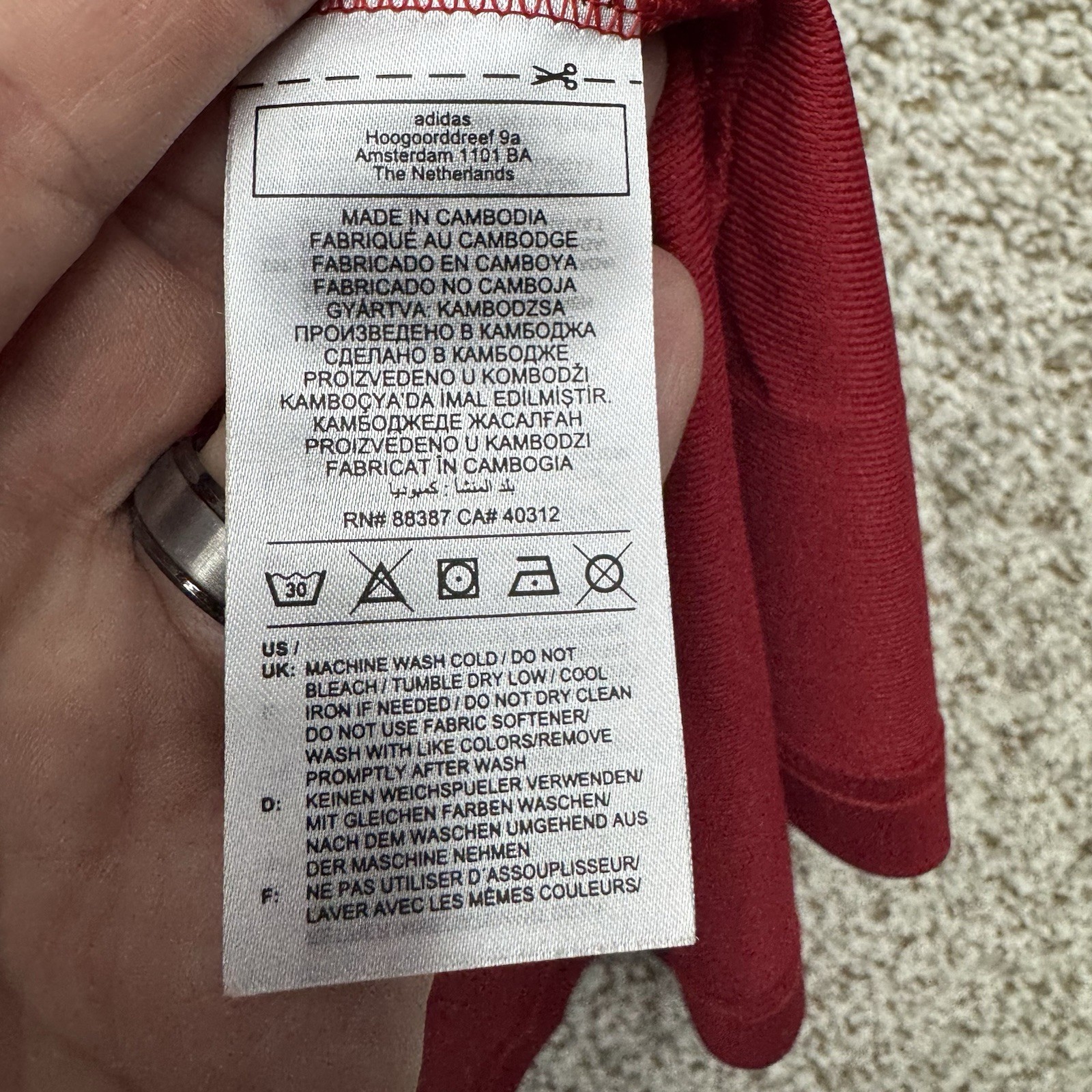 Adidas Polo Shirt Mens Large Red ClimaLite Performance Golf Stretch Wicking New thumbnail 9