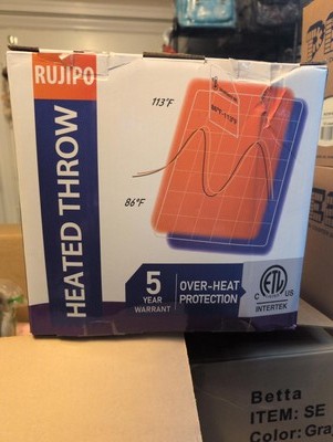 RUIJPO Heated Throw Blanket - Rapid Heating & Auto Shutoff