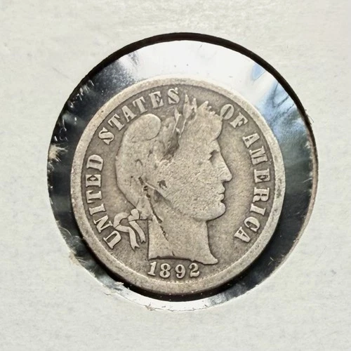 1892-S BARBER DIME - GOOD DETAILS / DENTED