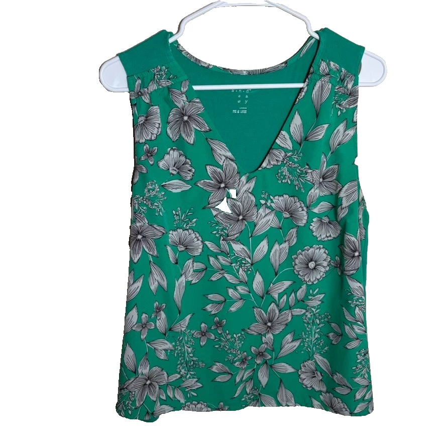 A New Day Green Fitted Sleeveless Tank Top