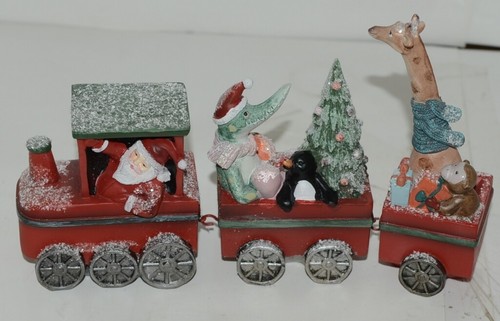 Ganz EX 26987 Santa Zoo Animals Christmas Train Three Piece Set - Picture 2 of 7