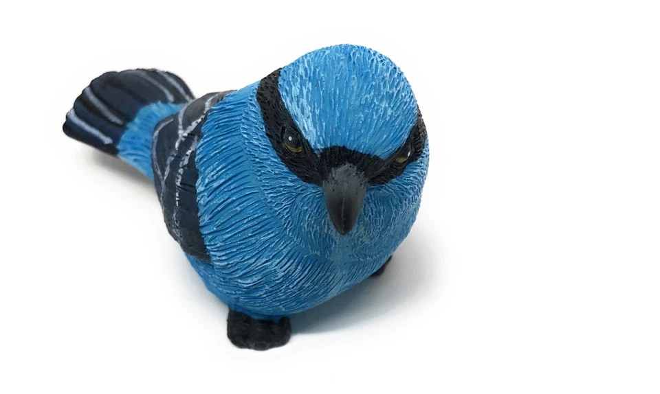 Juego de 3 hermosos pájaros azules enmascarados, tamaño pequeño 3" de alto x 4" de largo x 2" de ancho Foto 4 de 4