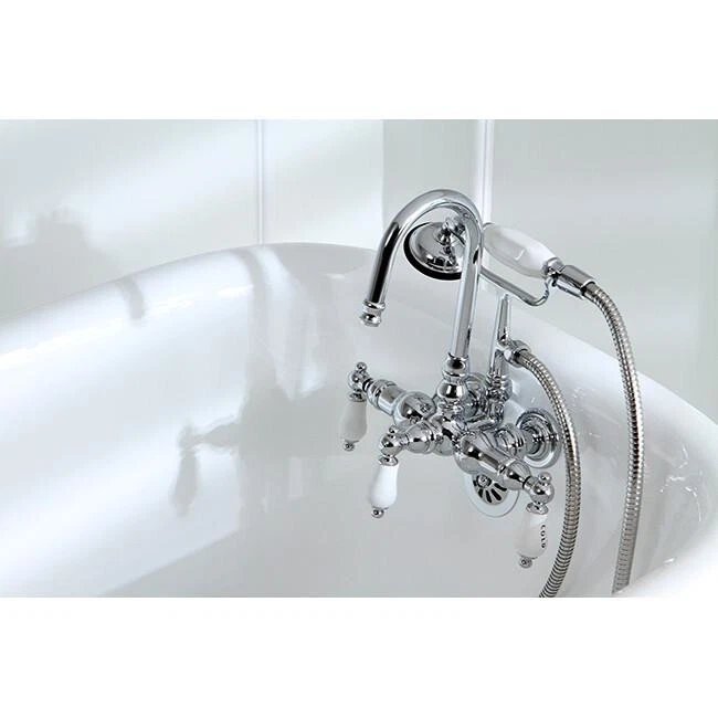 Kingston Brass Vintage Clawfoot Tub Filler & Hand Shower Polished Chrome CC10T1 - Image 4 of 4