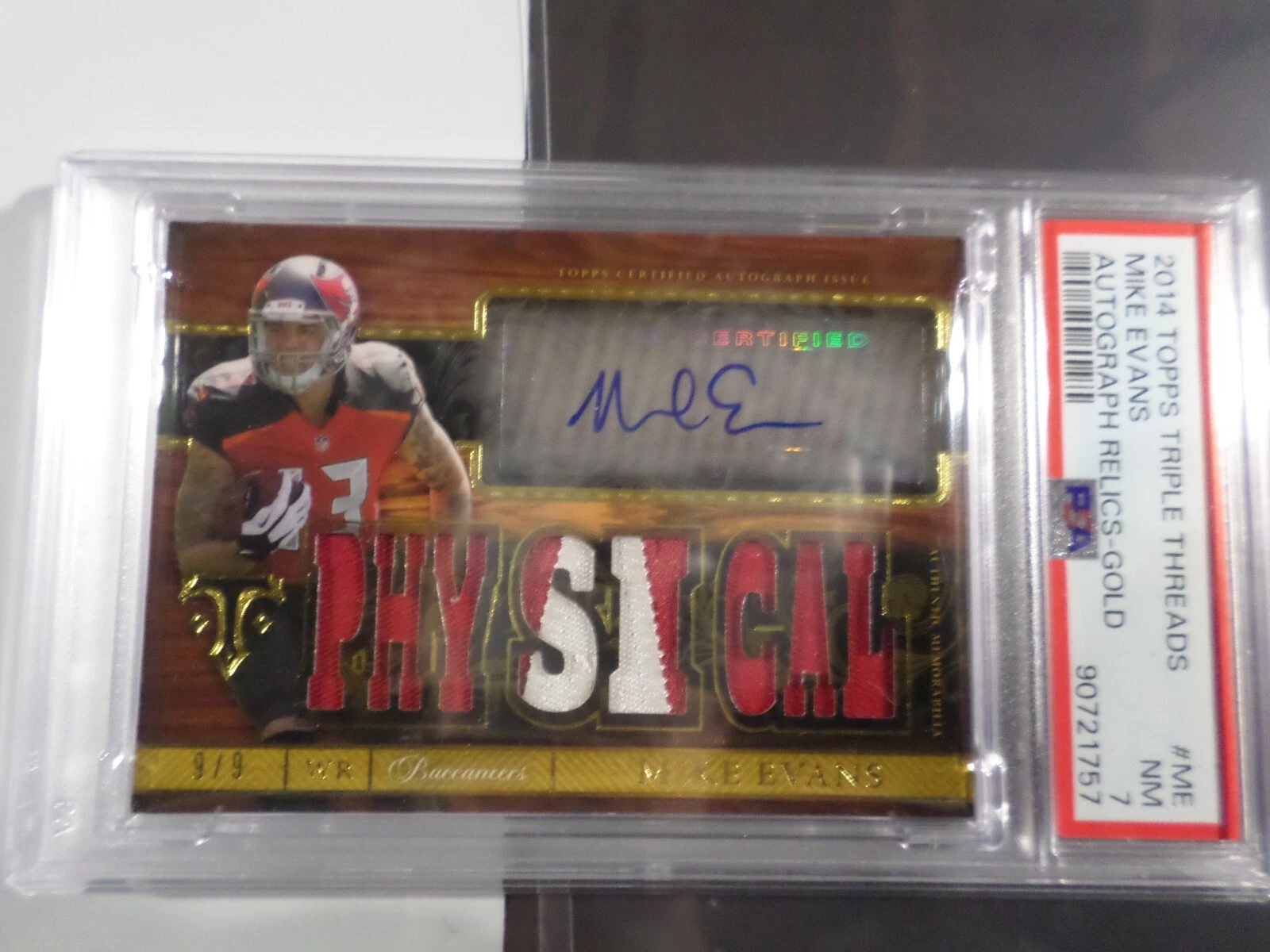 Mike Evans Topps Triple Threads Autograph Relics #ME Gold