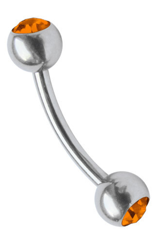 Seno Intimo Piercing Banana Curvo Barbell 1,6mm Con 4mm Zirconia Sfere Acciaio - Foto 11 di 14
