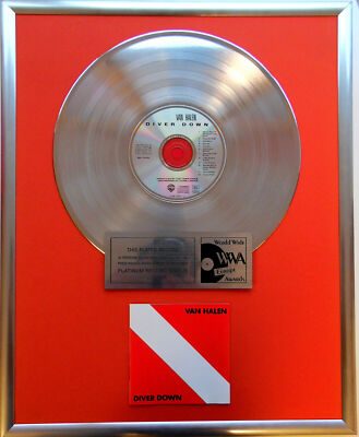 Van Halen Diver Down original CD/Cover +12'' gerahmt goldene Schallplatte