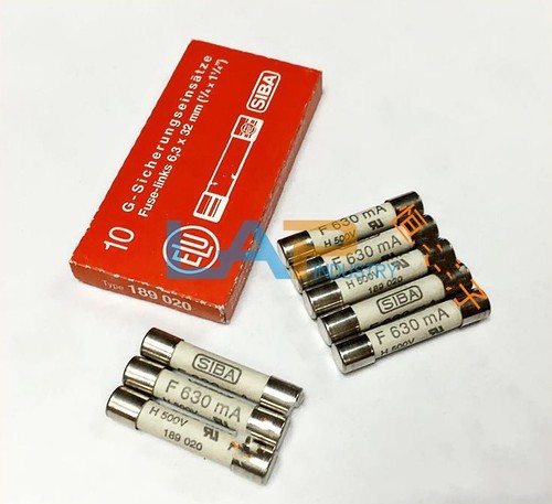 Fusible 189020 H500V - Calibres F6.3A à 25A, Format 6x32 Mm, Pour Boîtes à Fusibles