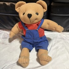 Vtg Jointed Teddy Bear Plush Stuffed Animal Posable Toy Articulated Country 16