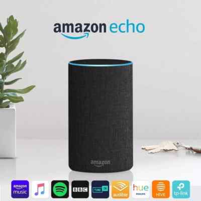 Amazon Echo | 2. Gen | Anthrazit Stoff | Alexa-fähiger Smart Lautsprecher