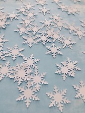 white Snowflakes confetti 100 counts hand punched from cardstock paper