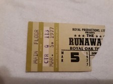 RARE THE RUNAWAYS & TOM PETTY ROYAL OAK THEATER MICHIGAN 3/5/77 ticket stub