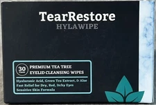 Tearrestore Hylawipe Premium Tea Tree Eyelid Cleansing Wipes 30 Count