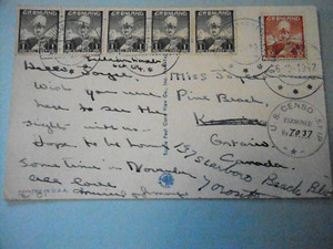 Greenland, Censored Postcard to Canada , Julianehaab 26-10-1942  US Censor