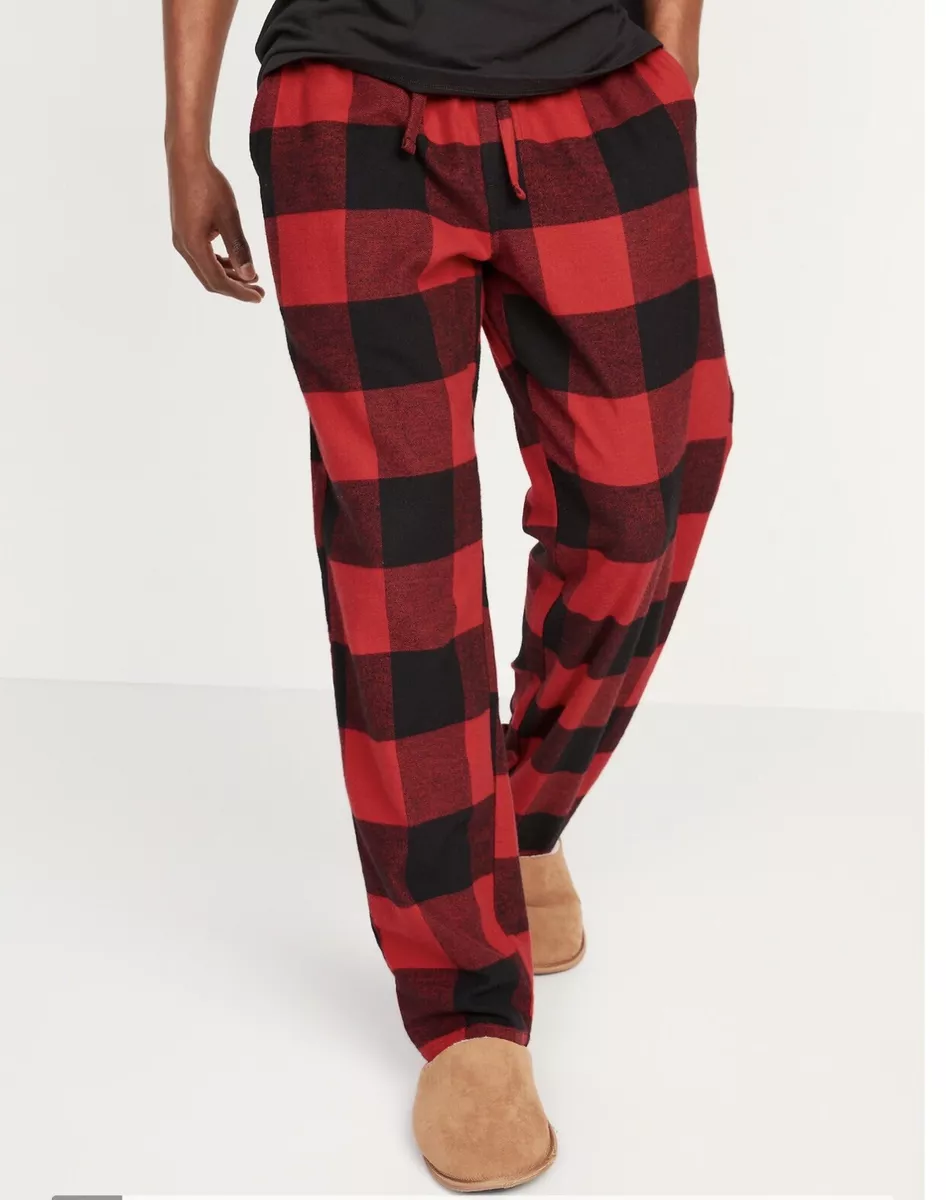 NWT: Men's Old Navy Plaid Flannel Pajama Pants, Red/Black, Size XL