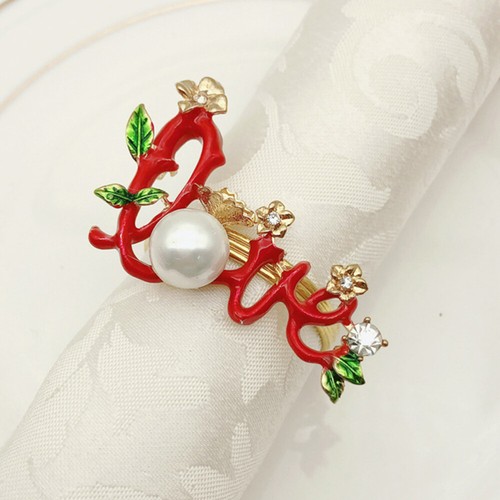 4 Stück Tischserviettenringe Weihnachten Stil Serviettenringe Serviettenringe Accessoire - Bild 6 von 12
