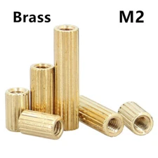 M2 Female-Female Brass Knurled Pillar Round Standoff Support Spacer Pillar