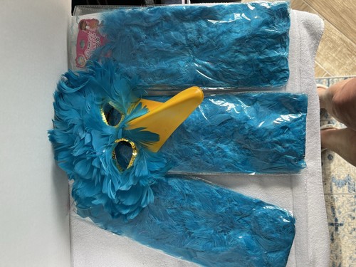 Costume uccellino maschera e piume blu Twitter cosplay fumetto con vestire teatro - Foto 6 di 9