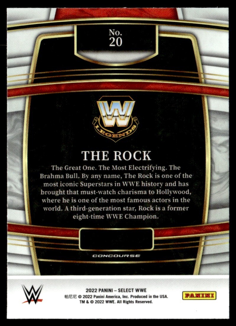 2022-23 Select WWE Tri Color The Rock #20 | eBay