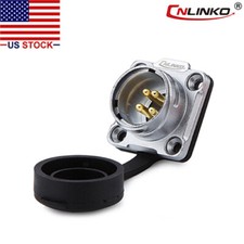 4 Pin Power Circular Connector Male Socket Outdoor Waterproof IP67 Metal Case