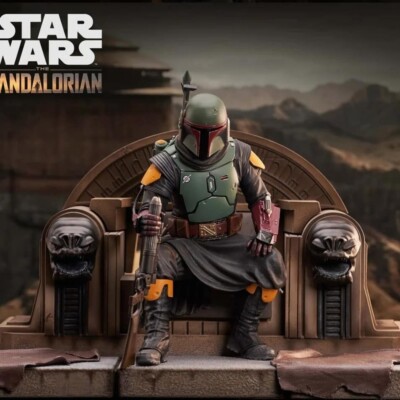 Star Wars Premier Collection Mandalorian Boba Fett On Throne Diamond Select Toys
