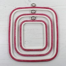 Nurge Embroidery Flexi Hoop Square Cross Stitch Display Pink in 3 Sizes