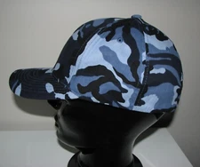 FLEXFIT Classic ORIGINAL 6-Panel Baseball Cap HAT S/M or L/XL  blue black camo