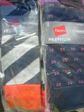 New Hanes Premium Dress Socks Lot 6 Pair Polyester Orange Black Purple Free Ship