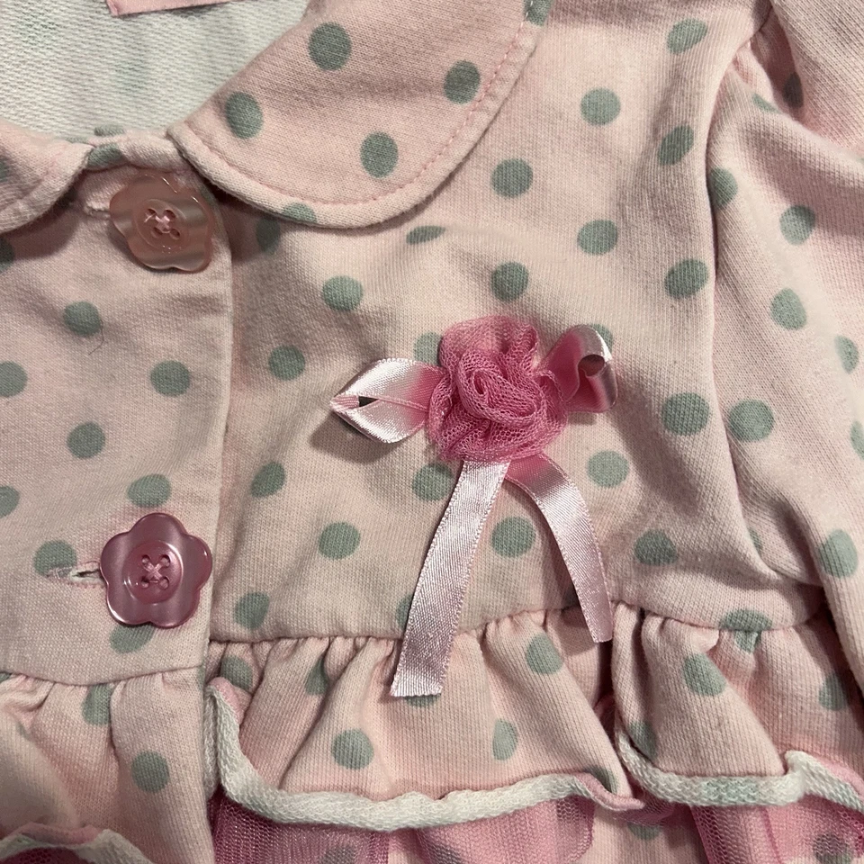 Vestido Cuartel General Niños Niñas 4T Rosa Lunares Volantes Vacaciones Foto 3 de 4