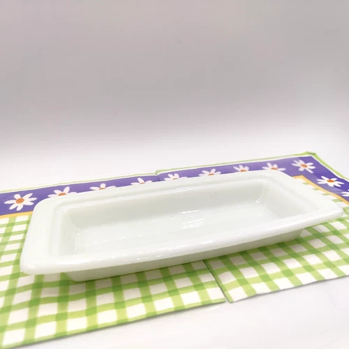 Vintage Pyrex 722-B Milk Glass Butter Dish Base Only USA 7"x3.5"