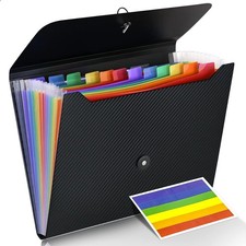 Accordian File Organizer Expanding File Folder, 13 Pockets, A4 Letter Size Paper