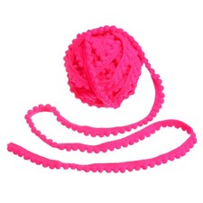 10Yards Pom Trim Ribbon 0.4" Wide 5mm Rose Red Pom Ball Fringe Trim
