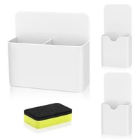 Magnetischer Stiftehalter Organizer ABS Mit Whiteboard Schwamm 3 StüCk Weiß BüRo