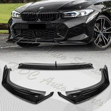 For 2023-2025 BMW 3-Series G20 M-Sport GT-Style Painted Black Front Bumper Lip