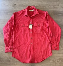 Vintage Red Men s St. John's Bay Chamois Cloth Flannel Shirt Large And Tall-NWT