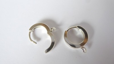 NEW Sterling Silver Leverback Hoop Earrings with Open Loop Ring 11x2mm Findings