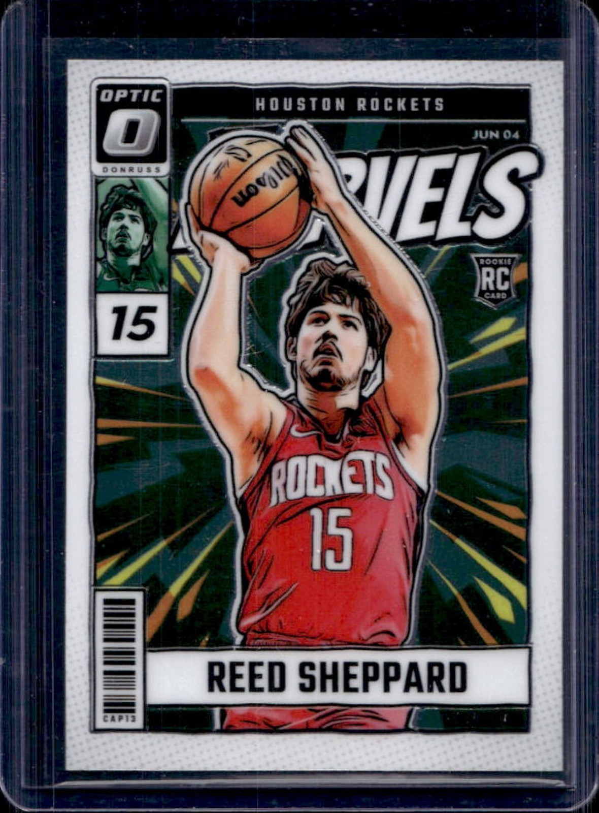 2024-25 Panini Donruss Optic Reed Sheppard Net Marvels RC Rookie #4 Rockets