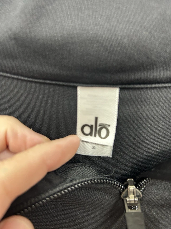 Pullover Alo Yoga para mujer XL negro 1/4 cremallera correr elástico (se ajusta como pequeño) LEER Foto 4 de 4