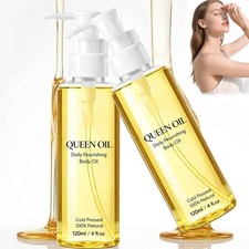 120ml Queen Oil, Cold-Pressed Botanical Body Oil, Lightweight Daily Hydrating x3