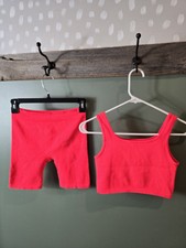 Primark Seamless High Waist Yoga Shorts and top womens M sz