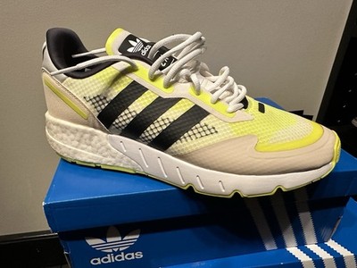 Adidas Men's ZX 1K Boost Sneaker Shoes, Footwear White/Solar Yellow/Core Black