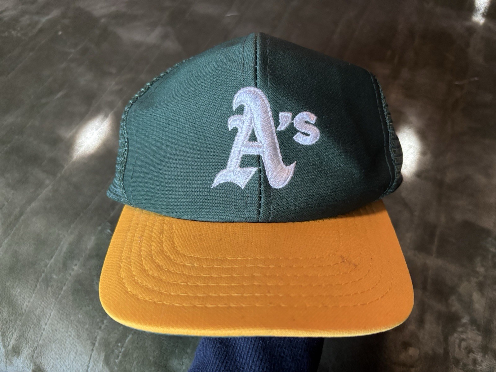Green Yellow Snap Back Trucker Cap Mesh Mlb Baseball 90s