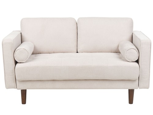 Banc en bois d'eucalyptus et coton blanc MELILLA | Maisons du Monde