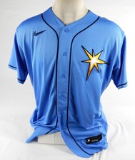 Tampa Bay Rays Carl Chester #30 Game Issued Blue Jersey BP ST 46 DP72399