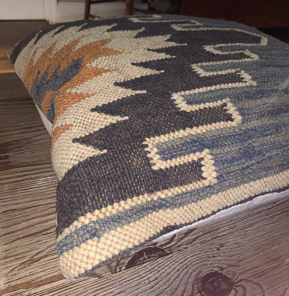Wool Kilim Rug Style Pillow Cover Sham Case 20 in - Image 2 of 4