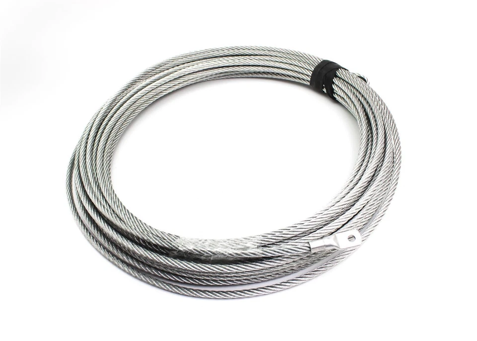 Stahlseil Drahtseil 8mm, 25m mit Haken für Seilwinde, Seilzug, Handseilwinde - Bild 2 von 4