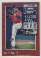 2019 Panini Chronicles Contenders Optic Ruby Wave Prizm 89/199 Corey Kluber 0a3u