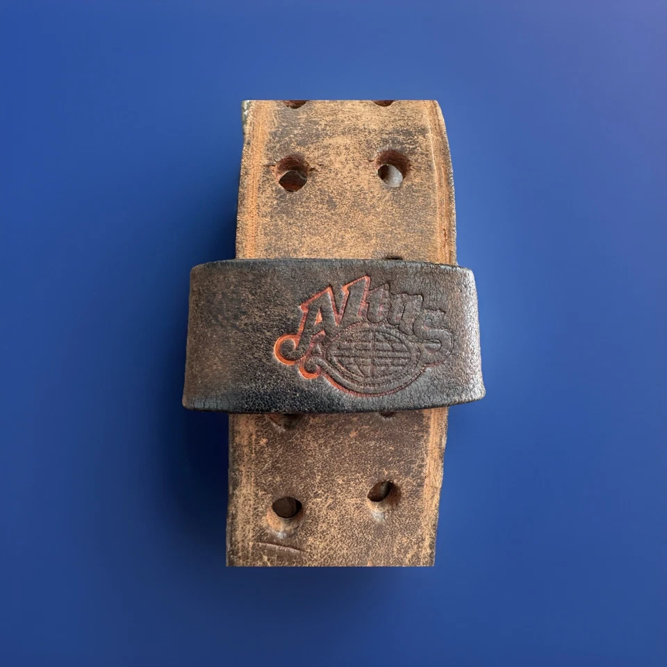 Cinturón de levantamiento de pesas vintage Altus grande (34-42) hebilla de cuero marrón 2 puntas Foto 4 de 4