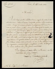 Pierre Dieudonné Louis Saulnier - Lettre manuscrite signée au préfet de la Somme