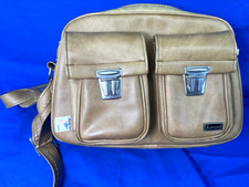 Marsand Camel Vinyl Camera Bag, Padded Interior Vintage USA XL