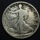 1916 Denver mint Liberty Walking Half Dollar 50C circulated key date